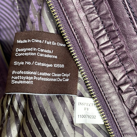 Danier Leather Jacket Size 2XS 4 Color Purple - Picture 7 of 7